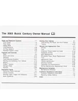 Предварительный просмотр 2 страницы Buick 2003 Century Owner'S Manual