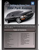 Preview for 1 page of Buick 2004 Park Avenue Getting To Know Manual