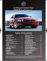 Preview for 1 page of Buick 2007 LaCrosse Getting To Know Manual