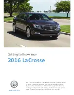 Предварительный просмотр 1 страницы Buick 2016 LaCrosse Getting To Know Manual