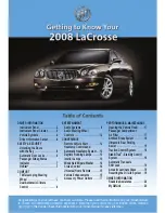 Preview for 1 page of Buick LaCrosse 2008 Getting To Know Manual