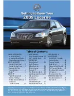 Предварительный просмотр 1 страницы Buick LUCERNE - 2009 Getting To Know Manual