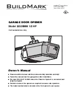 Preview for 1 page of BuildMark 3255BM 1/2 HP Owner'S Manual