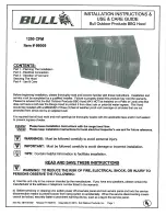 Предварительный просмотр 1 страницы Bull 1250 CFM Installation Instructions & Use & Care Manual