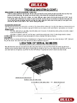 Предварительный просмотр 25 страницы Bull Angus 47628 Assembly & Operating Instructions