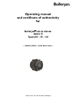 Bullerjan O series Operating Manual предпросмотр