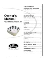 BullFrog 2002 Spas Owner'S Manual preview