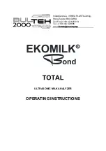 Bulteh 2000 EKOMILK Bond Operating Instructions Manual preview