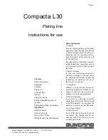 Bungard Compacta L30 Instructions For Use Manual preview