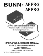 Bunn AF PR-2 Operating & Service Manual предпросмотр