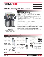 Bunn AXIOM Twin APS Specification Sheet preview