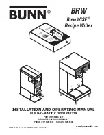 Preview for 1 page of Bunn B10 Series Installation And Operating Manual