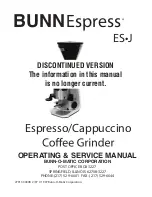 Bunn ESJ Operating & Service Manual preview