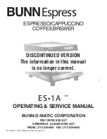 Bunn Espress ES-1A Operating & Service Manual preview