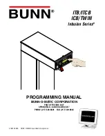 Preview for 1 page of Bunn Infusion ICB/TWIN Programming Manual