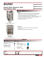 Bunn Stand Alone Steamer Unit none Specification Sheet preview