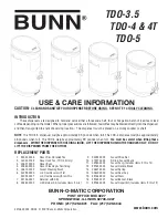 Bunn TDO-3.5 Use & Care Information preview