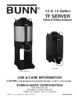 Bunn TF 1.0 Gallon Use & Care Information Manual предпросмотр