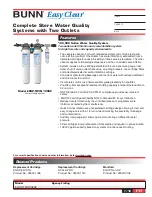 Bunn Water Quality System EQHP-TWIN 108SP Specification Sheet preview