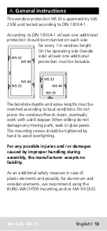 Предварительный просмотр 11 страницы Burg Wächter WS 33 Assembly And User'S Manual