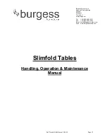 Preview for 1 page of Burgess Slimfold Tables Handling, Operation & Maintenance Manual