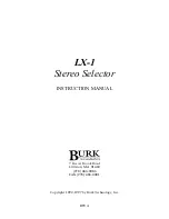 Preview for 1 page of BURK Technology LX-1 Instruction Manual