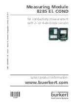 Burkert 8285 El. COND Manual preview