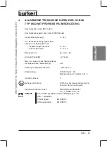 Preview for 59 page of Burkert 8642 Operating Instructions Manual