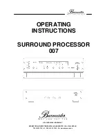 Burmester Surround Processor 007 Operating Instructions Manual предпросмотр