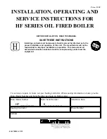 Burnham HF SERIES Operating/Service Instructions Manual preview