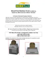 Preview for 1 page of Burntech Wood Fired Outdoor Oven Installation, Operation, Maintenance And Owner'S Manual