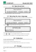 Предварительный просмотр 16 страницы Burster DIGISTANT 4420-V001 Operation Manual