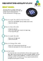 Preview for 1 page of Burtonsafes HOTEL POP UP User Instructions