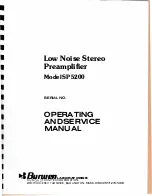 Предварительный просмотр 1 страницы Burwen laboratories SP 5200 Operating And Service Manual