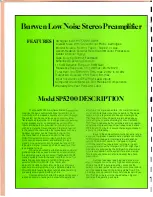 Предварительный просмотр 4 страницы Burwen laboratories SP 5200 Operating And Service Manual