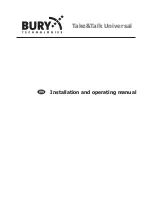 BURY Take&Talk Universal Installation And Operating Manual preview