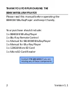 Preview for 2 page of Bush Baby BB4KWiFiBluRayPlayer User Manual