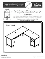 BUSH FURNITURE 72W L Desk A186366D Assembly Manual предпросмотр