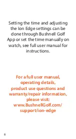 Предварительный просмотр 8 страницы Bushnell GOLF 362130 Quick Start Manual