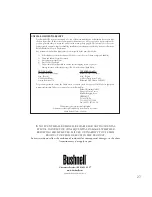 Preview for 27 page of Bushnell 363500 Quick Start Manual