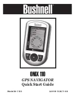 Bushnell ONIX 110 36-1100 Quick Start Manual предпросмотр