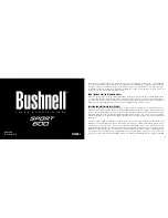 Предварительный просмотр 11 страницы Bushnell Sport 202201 Instruction Manual