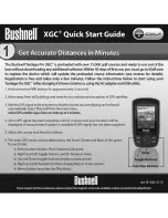 Предварительный просмотр 1 страницы Bushnell XGC+ Quick Start Manual