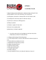 Bushpower BP98501 Installation Manual preview