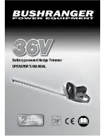 Bushranger 36V Battery powered Hedge Trimmer Operator'S Manual preview