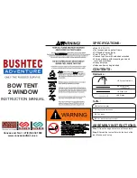 Preview for 1 page of Bushtec Adventure GEMSBOK BOW TENT 3 X 3 M Instruction Manual