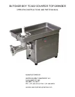 BUTCHER BOY TCA22 Operating Instructions And Parts Manual preview