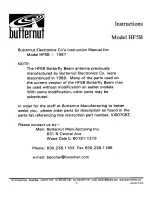 Butternut HF5B Instructions Manual preview