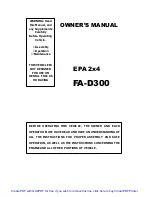 Buyang FA-D300 Owner'S Manual preview