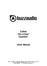 Buzzaudio Zodiak Tilt-n-Filter User Manual preview